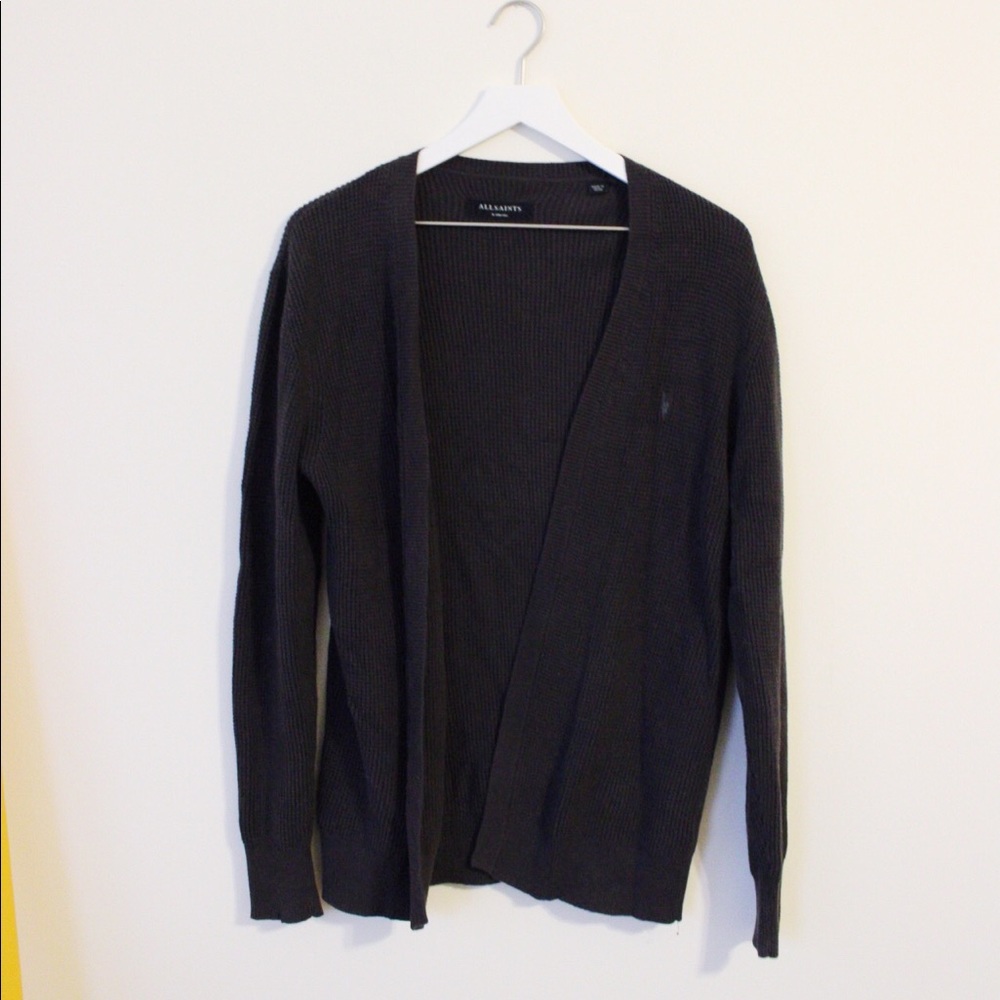 all saints waffle cardigan